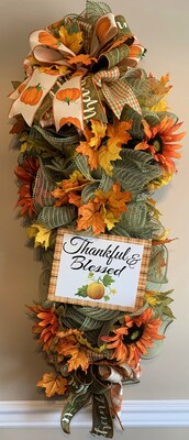Thankful and Blessed Fall Swag for Front Door - image5